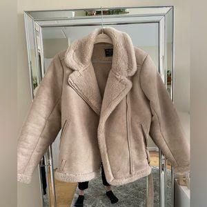 Abercrombie & Fitch Sherpa Moto Jacket